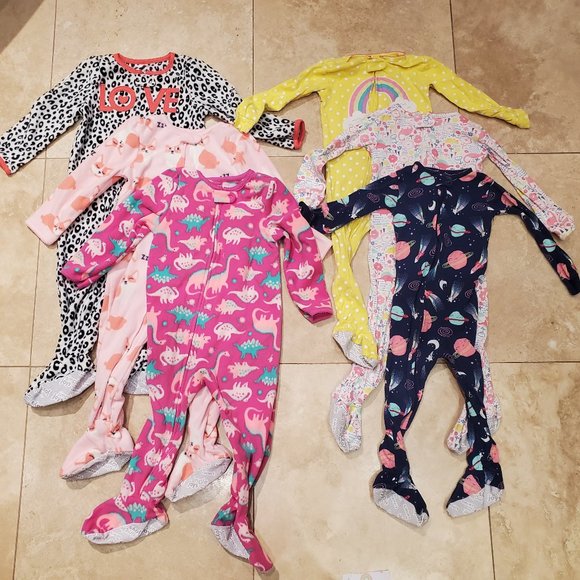 Carter's Other - Lot of 6 Girl's Footed Sleepers 2T